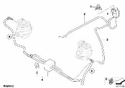 Vacuümregeling-motorsteun diagram for BMW 5 Series E60 LCI 523i