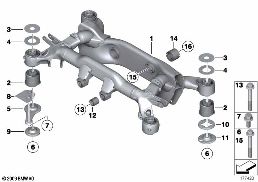 Držák zadní nápravy diagram for BMW Rolls-Royce Phantom RR1 Phantom