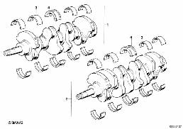 CRANKSHAFT WITH BEARING SHELLS diagram for BMW 3 Series E21 320