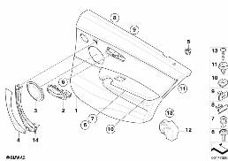 DOOR TRIM, REAR diagram for BMW 3 Series E90 320d