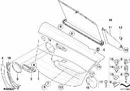 DOOR PANEL, REAR WINDOW BLIND diagram for BMW 3 Series E90 320d