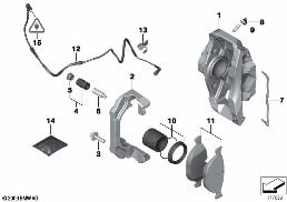 FRONT BRAKE PAD WEAR SENSOR diagram for BMW 6 Series F13 640i