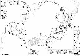 COOLANT LINES diagram for BMW 3 Series E91 LCI 330xd