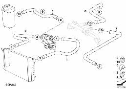 Systeme de refroidissement - durit diagram for BMW 7 Series E38 735iL
