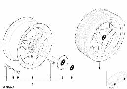 Jante à 3 branches (Styl. 38) diagram for BMW 5 Series E39 525td