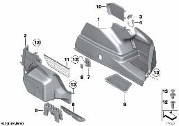 Revestimiento fondo de la maleta lateral diagram for BMW 7 Series F02 740Li
