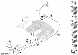 Conduites carburant / Pièces de fixat. diagram for BMW X6 F16 35iX
