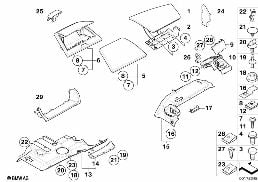 Elementy dod. tablicy przyrządów diagram for BMW X3 E83 LCI 2.0d