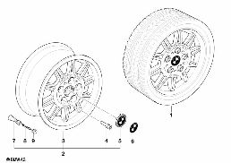 M DOUBLE-SPOKE (STYL.22) diagram for BMW 3 Series E36 325is