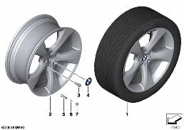 BMW LA WHEEL, STAR SPOKE 311 diagram for BMW X1 E84 18i