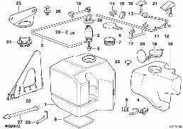 SINGLE PARTS FOR WINDSHIELD CLEANING diagram for BMW 3 Series E36 325i