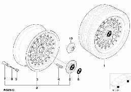 M CROSS-SPOKE,THREADED (STYL.29) diagram for BMW 3 Series E36 325is