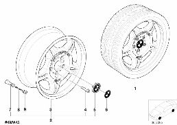 M DOUBLE-SPOKE,FORGED diagram for BMW 3 Series E36 325is