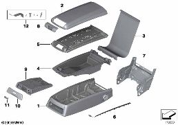 SEAT, REAR, CENTER ARMREST, BASIS diagram for BMW 7 Series F02 LCI 740LdX