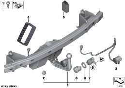 Släpvagnskoppling elektrisk svängbar diagram for BMW 5 Series F10 530d