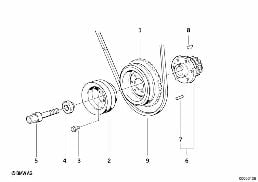 Commande par courroie-damper diagram for BMW 5 Series E34 520i