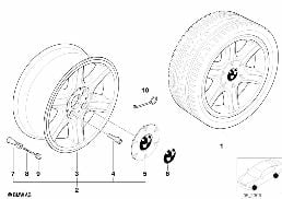 Jante à rayons en étoile II (Styl. 10) diagram for BMW 5 Series E39 525td