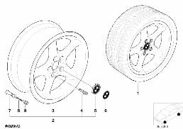 Jante à branches arrondies (Styl. 18) diagram for BMW 5 Series E39 525td