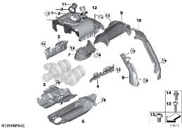EXHAUST TURBOCHARGER HEAT SHIELD diagram for BMW 6 Series F12 LCI 650i