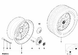 Jante composite à 7 branches (Styl. 19) diagram for BMW 5 Series E39 525td