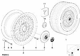 Jante composite a rayons croises (st. 5) diagram for BMW 5 Series E39 525td