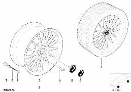 Jante à rayons radial (Styl. 32) diagram for BMW 5 Series E39 525td