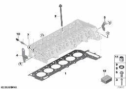 CYLINDER HEAD ATTACHED PARTS diagram for BMW X6 E71 30dX