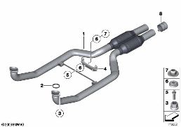 FRONT MUFFLER diagram for BMW 5 Series F10 550i