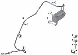 ACTIVATED CHARCOAL FILTER/FUEL VENTILAT diagram for BMW 7 Series F01 LCI 740i