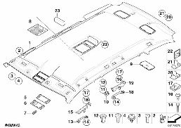 HEADLINING / HANDLE diagram for BMW 5 Series E61 LCI 525d
