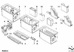 STORAGE TRAY, CENTER CONSOLE diagram for BMW 7 Series E66 760Li