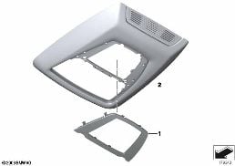 TRIM COVER, SWITCH MODULE, HEADLINER diagram for BMW 7 Series F01 LCI 740dX