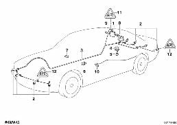 PARK DISTANCE CONTROL (PDC) diagram for BMW 7 Series E38 728iL