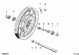 CAST RIM MOUNTING PARTS diagram for BMW R45-R65LS..78-85 R65LS