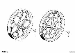 CAST RIM-SHIMS diagram for BMW R45-R65LS..78-85 R65LS