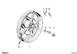 Jante en fonte AR diagram for BMW R 65, R 65 RT, R 80, R 80 RT (85-95) 65
