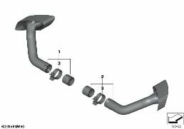 排氣管尾罩 鍍鉻 diagram for BMW X5 E70 3.0sd