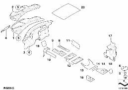 隔音裝置 diagram for BMW MINI Cabrio R52 Cooper