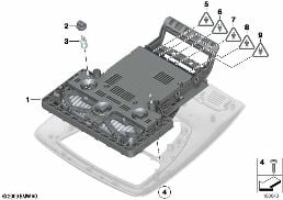 SWITCH CENTER, HEADLINER, LOW diagram for BMW 7 Series F01 LCI 740dX
