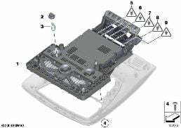 SWITCH CENTER, HEADLINER, HIGH diagram for BMW 7 Series F01 LCI 740dX