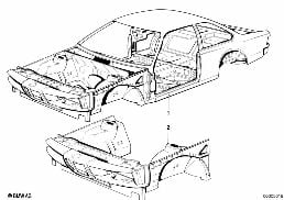 BODY SKELETON diagram for BMW 6 Series E24 630CSi