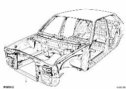 BODY SKELETON diagram for BMW 7 Series E23 735i
