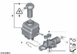 BRAKE MASTER CYLINDER/EXPANSION TANK diagram for BMW 5 Series F07 GT 530d 155kW