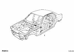 BODY SKELETON diagram for BMW 5 Series E34 524td