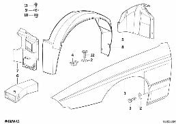 FRONT SIDE PANEL diagram for BMW 8 Series E31 850Ci