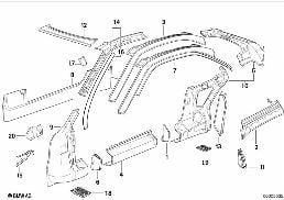 BODY-SIDE FRAME diagram for BMW 8 Series E31 850Ci