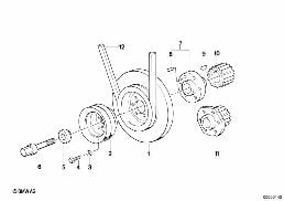 BELT DRIVE-VIBRATION DAMPER diagram for BMW 3 Series E30 325e