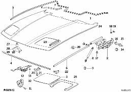 HOOD diagram for BMW 8 Series E31 850Ci