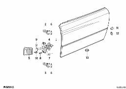 FRONT DOOR-HINGE/DOOR BRAKE diagram for BMW 8 Series E31 850Ci