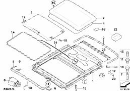 SLID.LIFT. ROOF-COVER/CEILING FRAME diagram for BMW 3 Series E46 318i